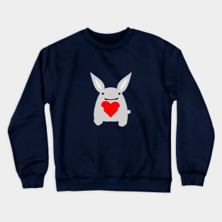 rabbit holding a heart Crewneck Sweatshirt